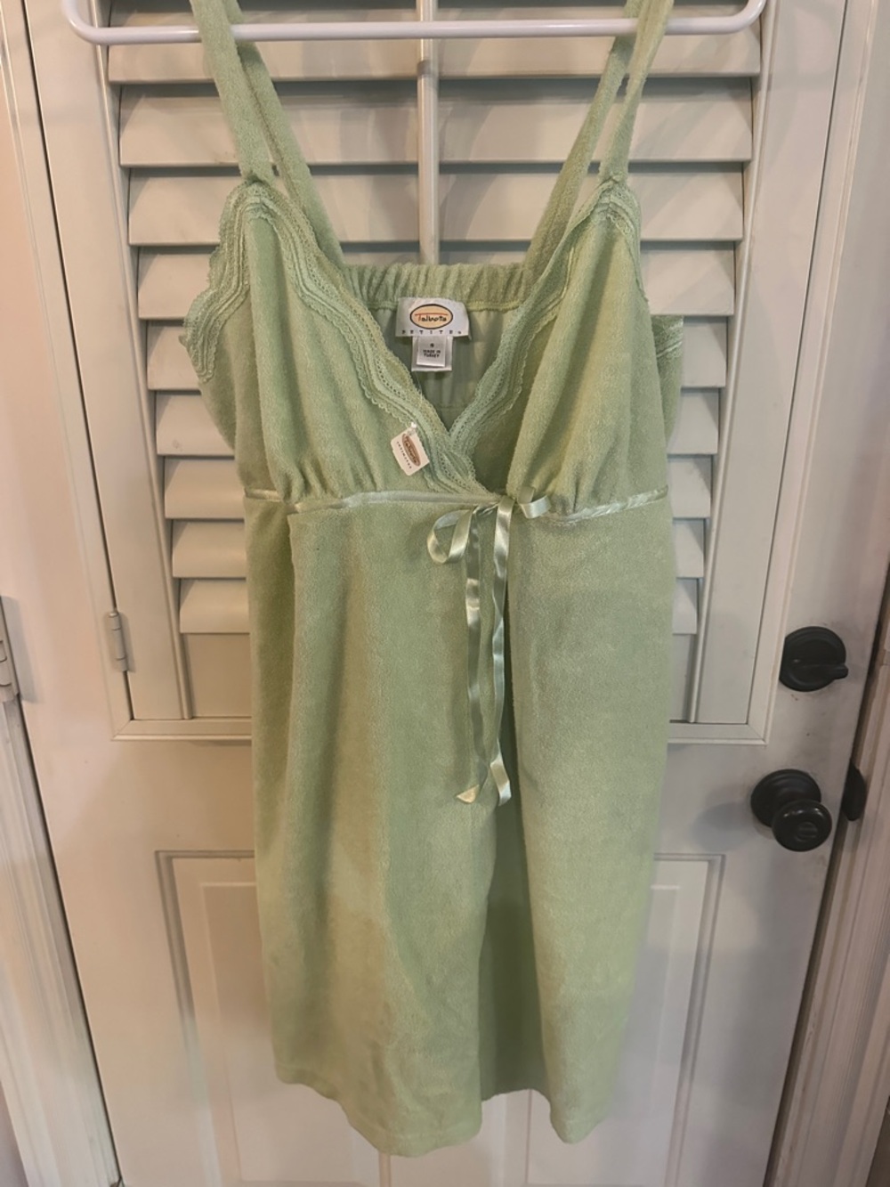 Talbots Light Green Lace-Trim robe